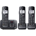 thumbnail image 1 of Panasonic Cordless Phone KX-TGE633M 3 Handsets - Metallic Black, 1 of 8