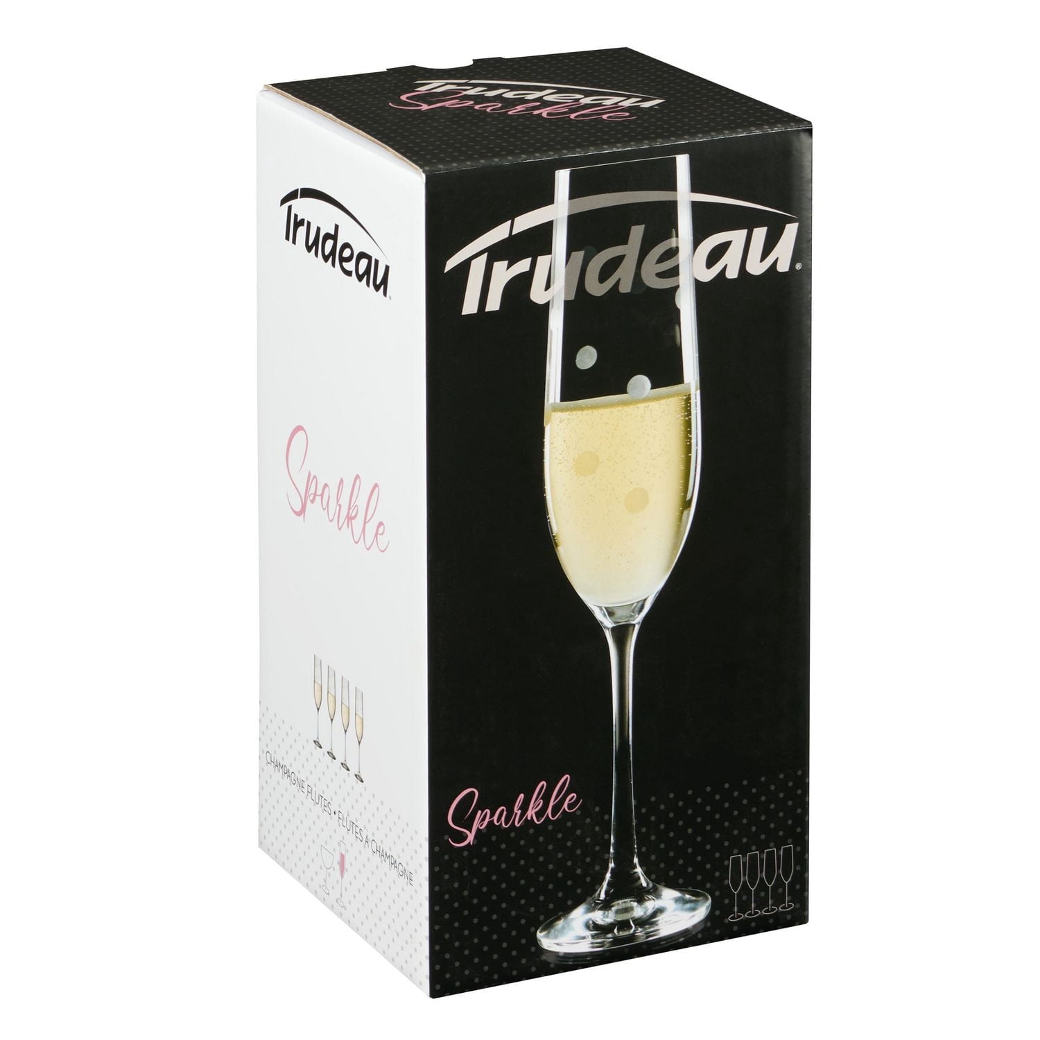 Trudeau Sparkle Champagne Flutes 6.4OZ BX/4