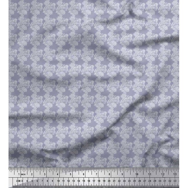 Soimoi Rayon Fabric Stencil Floral Print Sewing Fabric Yard 42 Inch Wide