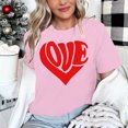 thumbnail image 4 of Meichang T-Shirt de la Saint-Valentin pour Femmes Mignons Cœurs Graphiques Hauts Mignons T-Shirts de Vacances Manches Courtes Col Rond Mode 2025, 4 of 4