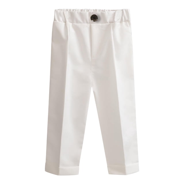 Timegard Toddler Baby Clothes Boy Formal Pants Button Comfy Casual Children Suit Pants Solid Color