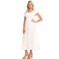 thumbnail image 4 of Women's Boho Peasant Dress Off Shoulder Short Sleeve Ruffle Maxi Dresses, 4 of 5