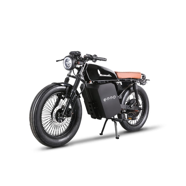EMMO NOMADO Cafe Racer Electric Motorcycle - 72V20Ah Removable SLA Battery - 40-50km Range - QS Torque Motor - Champagne Silver