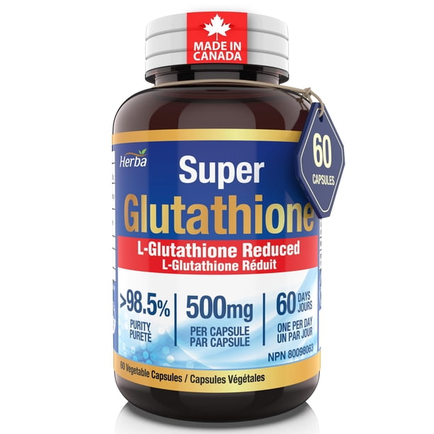 glutathione powder canada Herba Supplement 500 mg - 60 Vegetable Capsules | L-Glutathione Reduced Active Form This product comes in APLB Glutathione Niacinamide Sheet best glutathione cream for skin whitening Size:Large tube
