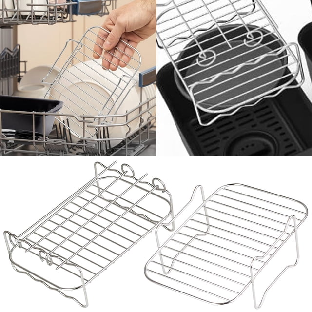Ynlkorvg Bakeware 2PCS Kitchen Utensils Double Pot Double Basket Air Fryer Accessories And Grill 2 Set