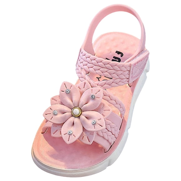 Splozh Kids Toddler Sandals Sandals for Little Girls Babies Toddlers and Children Soft Soled Open Toe Childrens Sandals Pink,4-4.5 Years