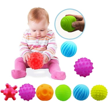 VintageIII Balles Sensorielles pour Bébé Nourrisson, Ensemble de Balles Structurées Multi Balles, Massage, Balle Souple, 6 Pcs