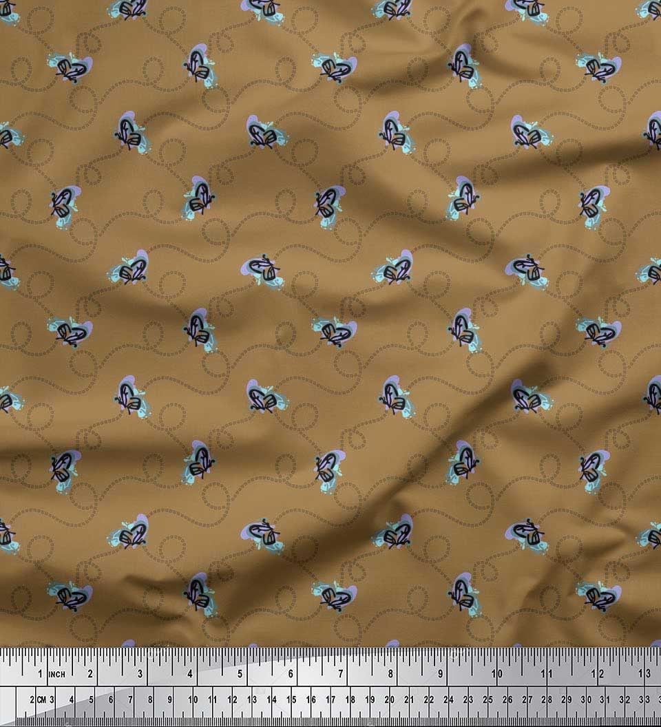 Soimoi Coton Marron Jersey Tissu Insecte & Texture Tissus Imprimés par Yard 58 Pouces de Large