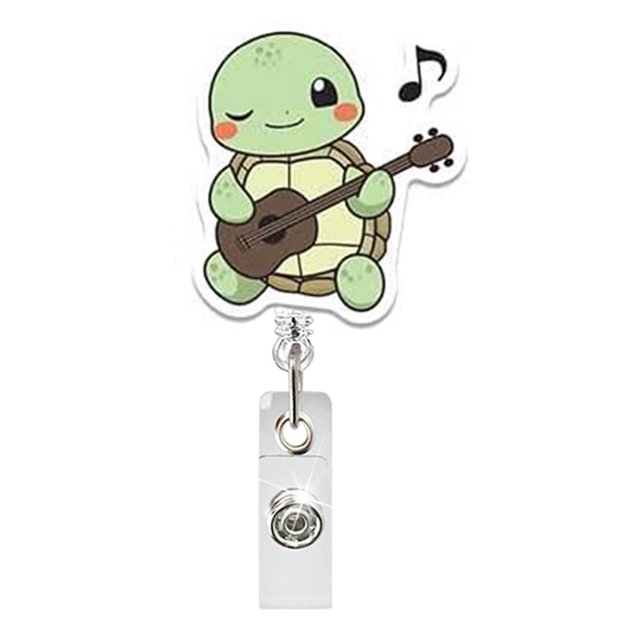 Mignon Rouleau de Badge Rétractable en Acrylique Tortue Support de Badge Rotatif pour Docteur Infirmière Enseignant Étudiant