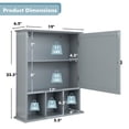 thumbnail image 2 of Gymax Armoire à Pharmacie Murale avec Miroir et Tablette Ajustable, Gris, 2 of 10