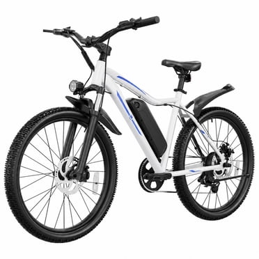C INVERTER Vélo Électrique 26 Pouces pour Adultes, Moteur de Pointe 750W Batterie Amovible 36V 374Wh, Autonomie Max 88KM Vitesse Maximale 32 km/h Bicyclette Électrique Vélo de Montagne Shimano 7 Vitesses Vélo Électrique de Navettage, Blanc