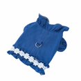 thumbnail image 2 of CBFFDC Pet Outfit White Flowers Decor Pet T shirt with Front Bowknot Ruffle Collar Spring Summer Puppy Tee Clothes, 2 of 7