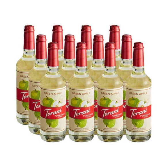 Torani Puremade Green Apple Syrup – Clean-Label Tart & Juicy Granny Smith Essence, 750 mL (25.36 oz) Premium Glass Bottle – Bulk 12/Case