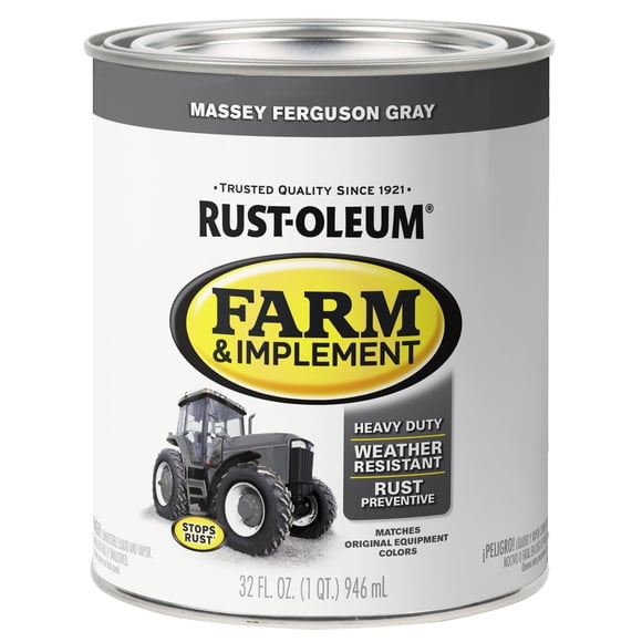 Rust-Oleum 280157 Farm & Implement Enamel Paint Quart Massey Ferguson Gray (Pack of 1)