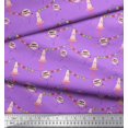 thumbnail image 3 of Soimoi Purple Modal Satin Fabric Birthday Theme Party Print Fabric by the Yard 42 Inch Wide, 3 of 5