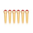 thumbnail image 3 of 6Pcs Brass Made Guitar Bridge Pins with Crystal Glass Dot Decor Music Instrument Parts Red, 3 of 9