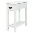 thumbnail image 1 of Patiojoy White 2 Tier Narrow Nightstand End Bedside Sofa Side Table With Drawer And Shelf, 1 of 6
