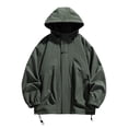 thumbnail image 1 of Styesk Jackets for Men Men's Spring And Charge Coat Thin Outdoor Mountaineering And Riding Windproof Work Coat, 1 of 4