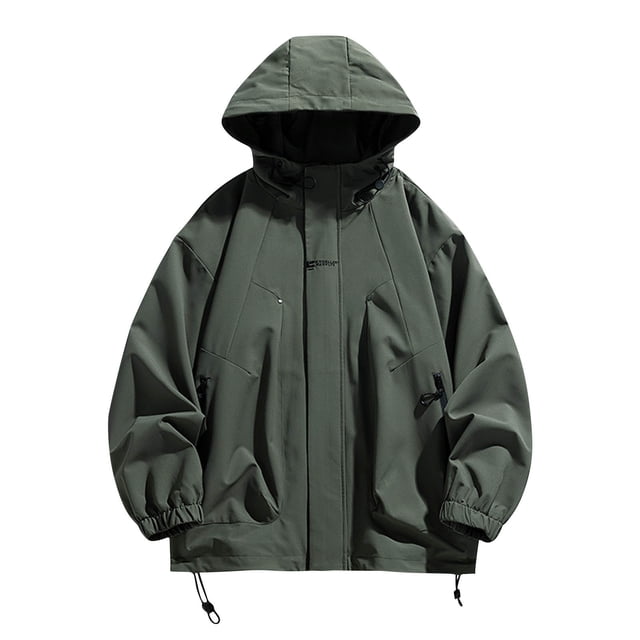 Styesk Jackets for Men Men's Spring And Charge Coat Thin Outdoor Mountaineering And Riding Windproof Work Coat