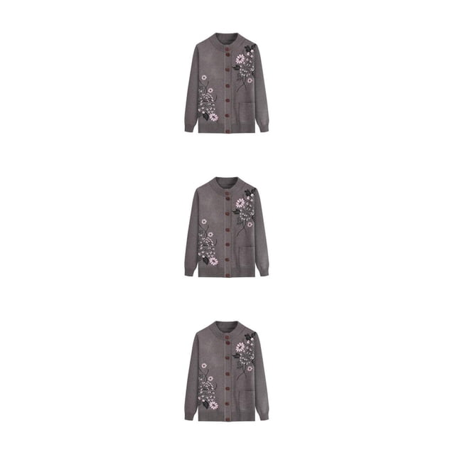 Youkk Middle-Aged And Elderly Sweater Exquisite Workmanship And Wide Application Warm Middle-aged Clothes khaki 3Set