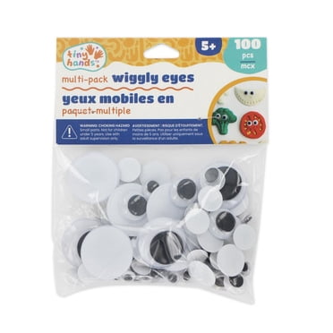 TINY HANDS multi Pack Wiggly Eyes, 100 pièces, assorti, 10 mm (0.39 po)-25 mm (0.98 po), âge 5+, enfants, bricolage