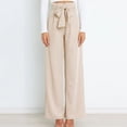 thumbnail image 2 of RKSTN Women's Pants Long Lounge Pants with Pockets High Waisted Solid Color Wide Leg Business Work Trousers Pant, 2 of 7