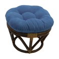 thumbnail image 1 of Blazing Needles Solid Microsuede Tufted Round Footstool Cushion, 18", Indigo, 1 of 1