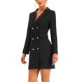 thumbnail image 4 of INSPIRE CHIC Robe Blazer pour Femme Élégante à Manches Longues Robe de Bureau avec Poches Noir TG, 4 of 6