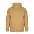 thumbnail image 4 of yardsong Mens Vintage Cargo Quarter Zip Hoodie Drawstring Tactical Workout Running Sweatshirt with Pockets Dark Brown,M, 4 of 7