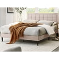 thumbnail image 1 of DeCoro Mornington Upholstered 2.0 Platform Bed w/ Metal Frame, Linen, King, 1 of 10