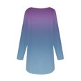 thumbnail image 4 of FAIWAD Women's Long Sleeve Tunic Tops Gradient Round Neck Trendy Spring Casual Pullover Tops, 4 of 5