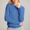 thumbnail image 2 of ManxiVoo Chandail Tricoté à Manches Longues et Col Rond pour Femmes, Haut à Capuche pour Automne Hiver, Tenue Décontractée, Taille g, Bleu Ciel, 2 of 8