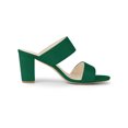 thumbnail image 3 of BLISSFUL STEP Women's Open Toe Chunky High Heel Slide Sandals Green 8, 3 of 6