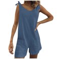 thumbnail image 2 of Styesk Shorts pour Femmes Mode Femme Été Uni Poche Décontracté Sans Manches Combinaison à Bretelles, 2 of 7