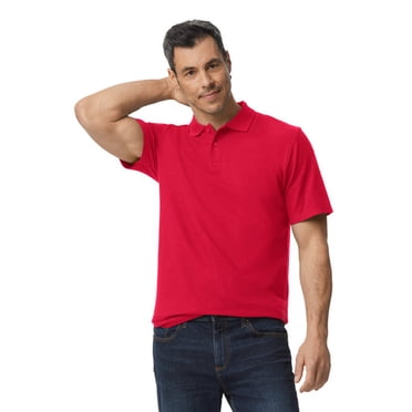Gildan G648 Polo Piqué Double Softstyle pour Hommes - Rouge - 4TG