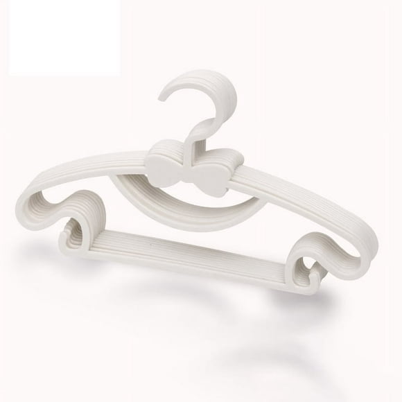 EIGTHTAIL 10 Pack Colour Plastic Baby Hangers Extendable Hangers Children Coat Hangers with Stackable Hooks Non-Slip Toddler Hangers for Kids Children Clothes Dresses (White)