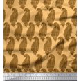 thumbnail image 1 of Soimoi Orange Velvet Fabric Brown Paisley Decor Fabric Printed Yard 58 Inch Wide, 1 of 3