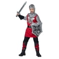 thumbnail image 2 of Brave Knight Costume Garçon Enfant Rouge et Gris Guerrier Médiéval Mousquetaire TP-LG, 2 of 4