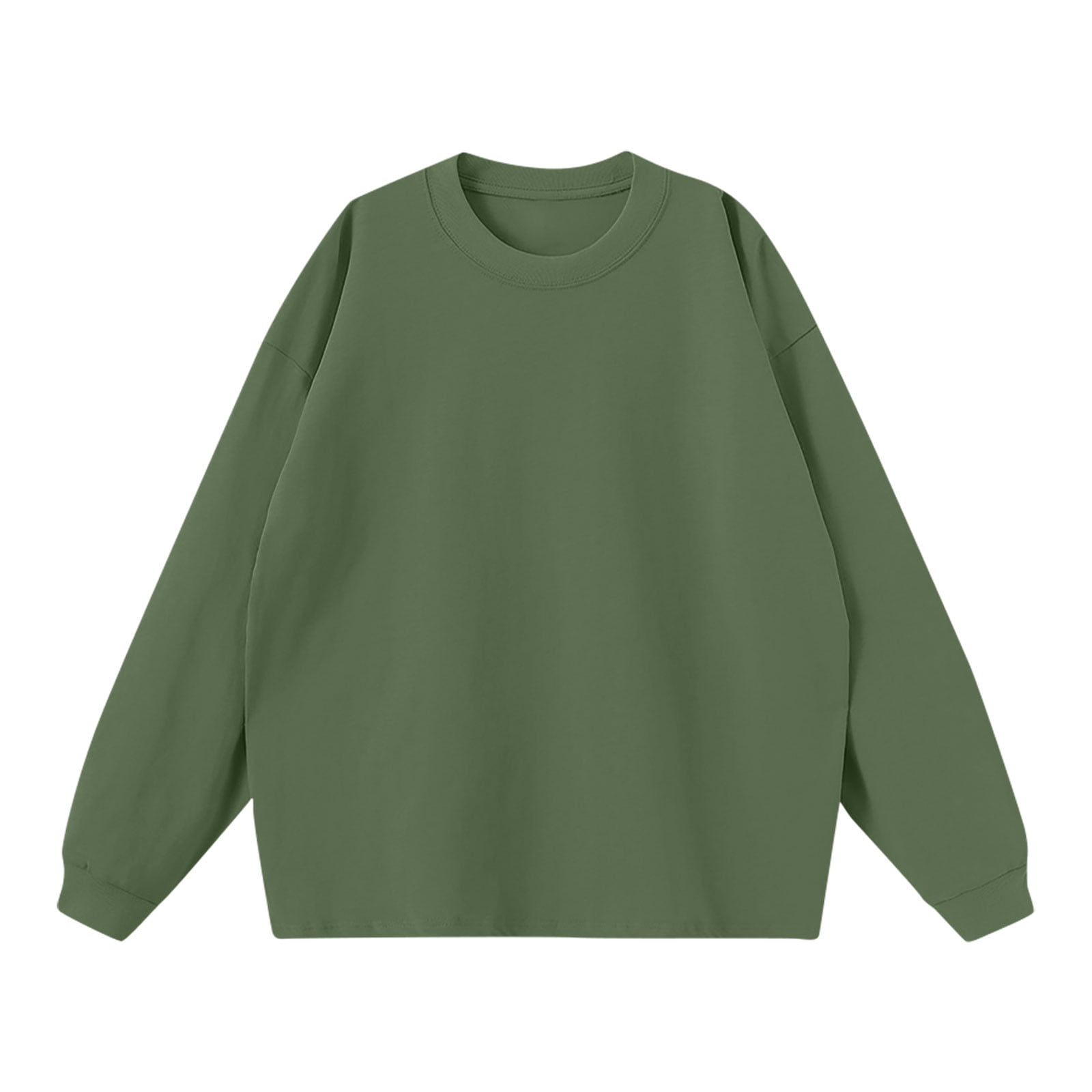Birdeem Shirts for Men Mens Solid Color Winter Loose Long Sleeved T-Shirt