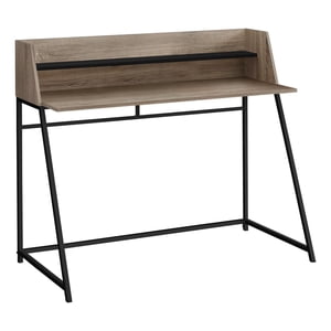 Monarch Specialties Computer Desk, Home Office, Laptop, Storage Shelves, 48"l, Work, Metal, Laminate, Brown, Black, Contemporary, Modern