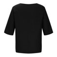 thumbnail image 4 of Pompotops Tunique Décontractée à Manches 1/2 pour Femmes, Col Rond Imprimé, Ample, avec Boutons, en Solde, 4 of 4