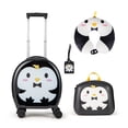 thumbnail image 1 of Gymax Ensemble de Bagages pour Enfant 4 Pcs avec Valise Cabine Rigide 14 Pieds' à Roulettes Pivotantes pour Tout-Petit Noir, 1 of 10