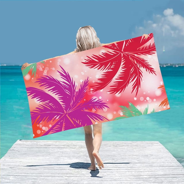 Kbndieu Serviettes de Plage Serviette de Plage en Microfibre Couverture de Plage Super Anti-Sable Serviette Polyvalente pour Voyage Piscine Camping Essentiels pour la Maison
