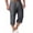 Dark Gray, variant on Lovzfmll Men's Cropped Pants, Linen Drawstring Relaxed Fit Straight Leg with Pocket, Casual Loose Fit 7/8 Length Pants