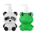 thumbnail image 1 of 500ml Cartoon Soap Dispenser With Pump, Frog Panda Shape Refillable Lotion Pump Bottle For Bathroom Kitchen School Office 2 Pack, 1 of 9