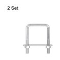 thumbnail image 3 of Unique Bargains Square U-Bolts 2 Sets 52mm Inner Width 80mm Length M8 304 Stainless Steel U Clamp Bolt, 3 of 5