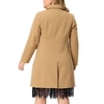 thumbnail image 3 of GRACE & GRANDEUR Women's Plus Size Peacoat Single-Breasted Mid-Length Overcoat, 3 of 6