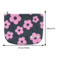 thumbnail image 4 of Plush Trendy Cosmetic Pouch with Zipper Cute Floral (Orange), 4 of 9