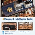 thumbnail image 3 of 5-Tier Kitchen Baker's Rack with Charging Station – Drawers, Storage Cabinet & 10 Hooks – Industrial Microwave Stand – Rustic Utility Shelf, Freestanding Coffee Bar Organizer with Power Outlet, 3 of 7