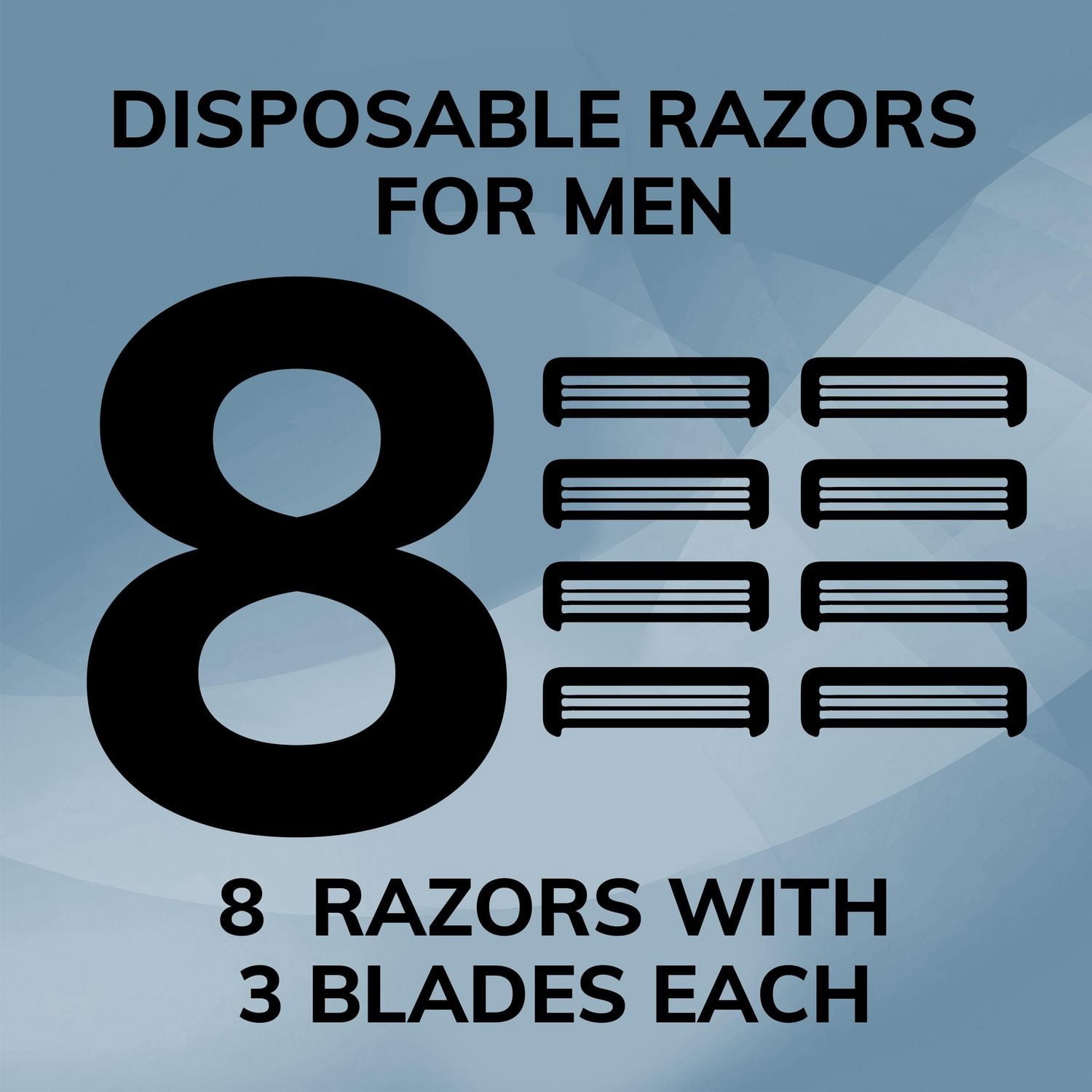 Rasoirs jetables pour hommes BIC Flex 3 Titanium, des rasoirs parfaits pour un rasage lisse et confortable, rasoirs 3 lames, paquet de 8.